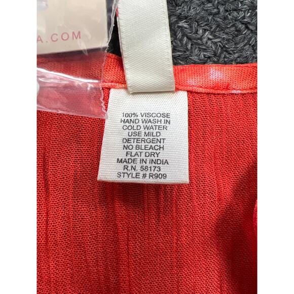 NWT Raga Womens Orange Tie Dye Button Down V-Neck Maxi Shift Dress Size S - Picture 8 of 10
